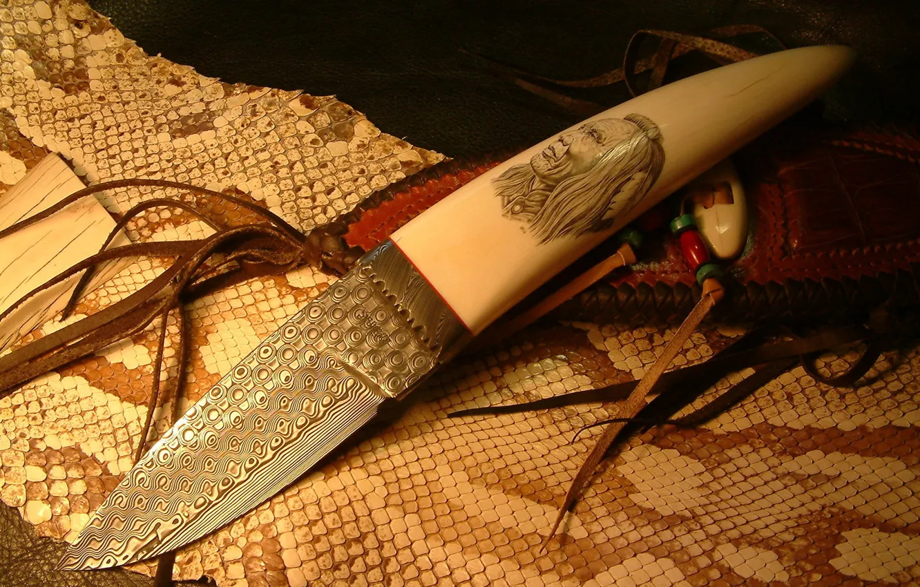 Photo wallpaper blade, knife, bones, the handle