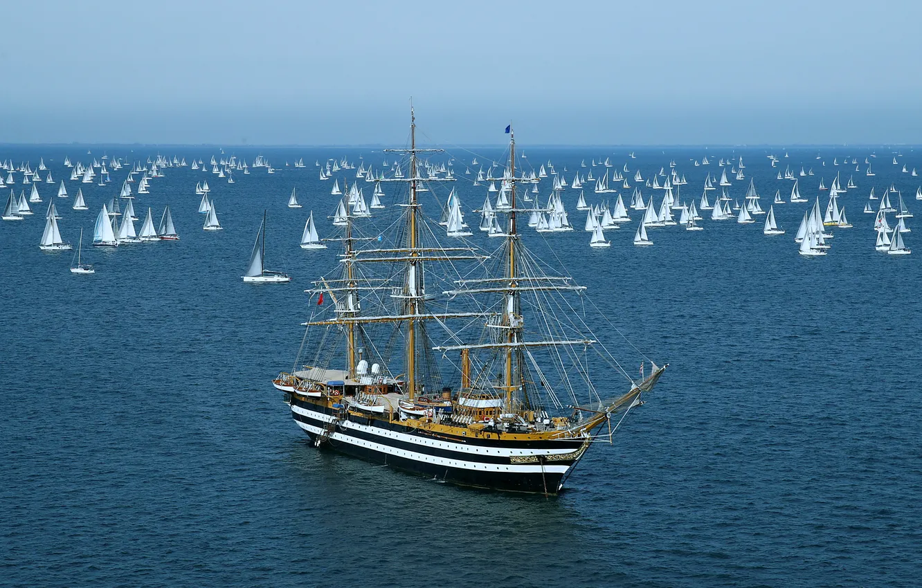 Photo wallpaper sail, regatta, Amerigo Vespucci