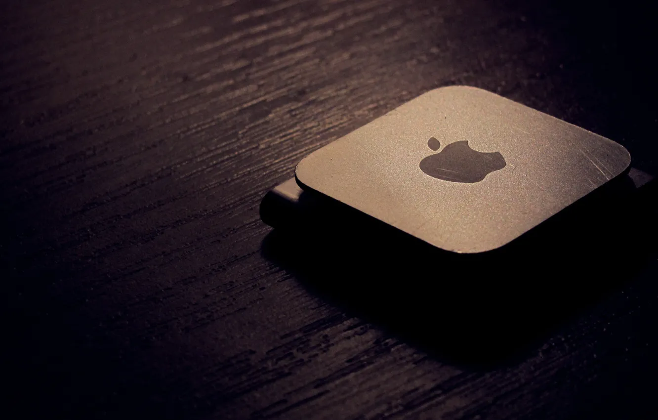 Photo wallpaper apple, logo, wood, processor