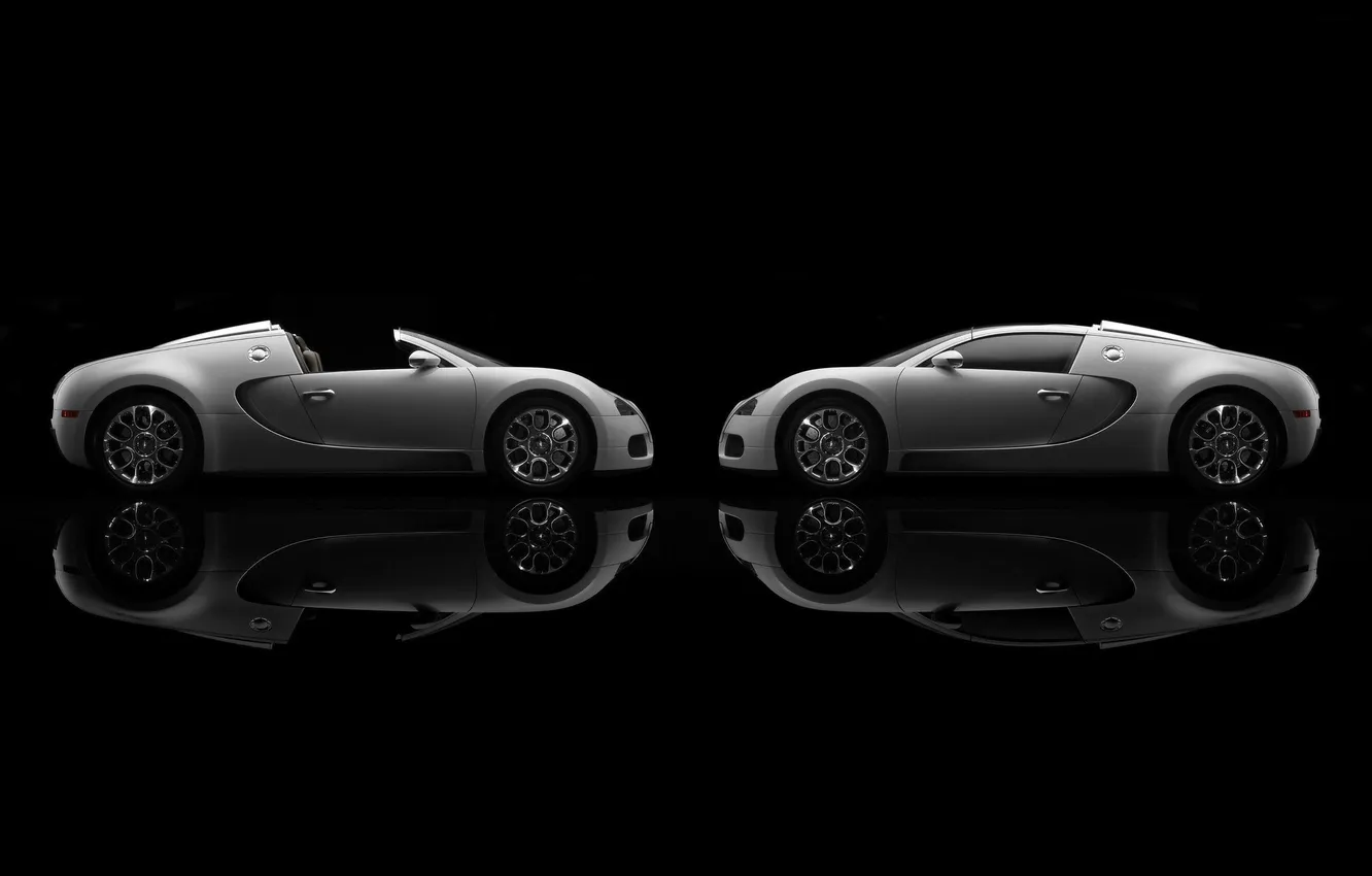 Photo wallpaper reflection, Bugatti, Veyron, Cabrio