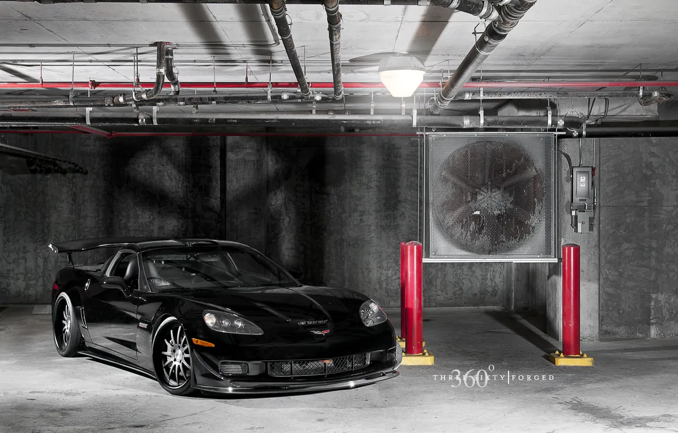 Photo wallpaper pipe, black, lamp, Z06, Corvette, Chevrolet, Chevrolet, black