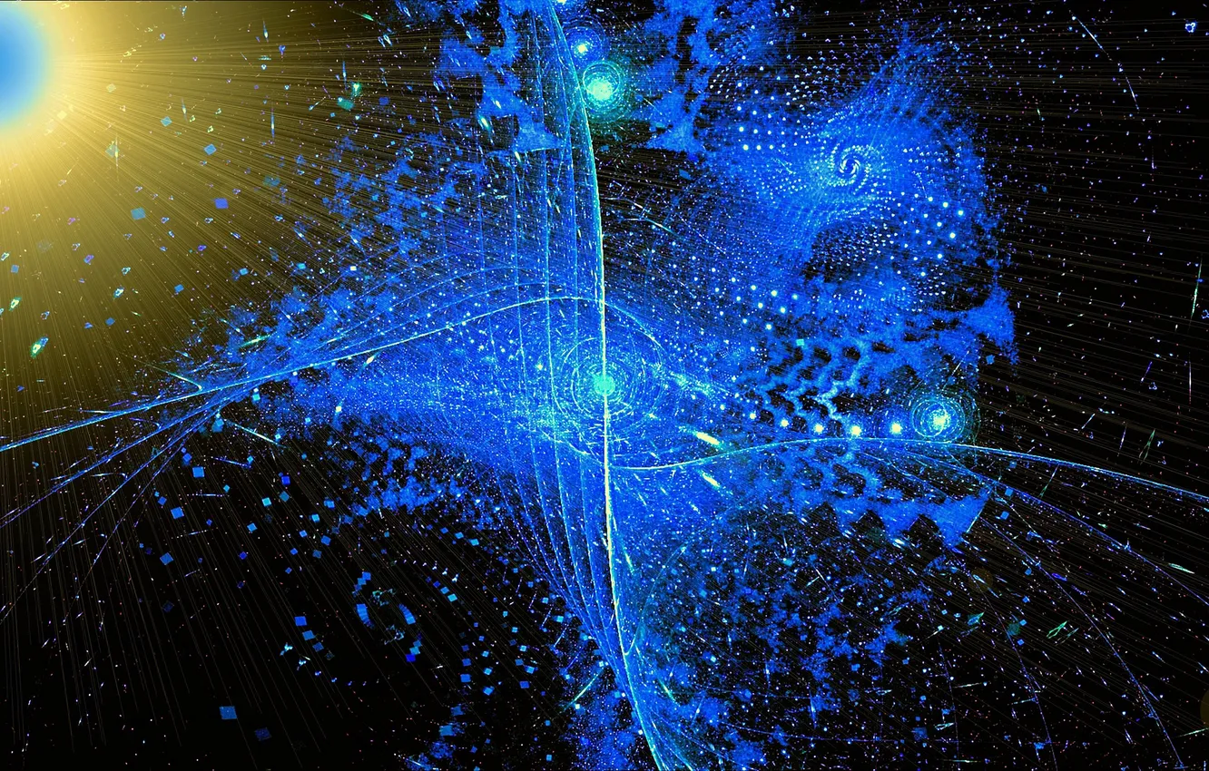 Photo wallpaper rays, light, pattern, color, fractal