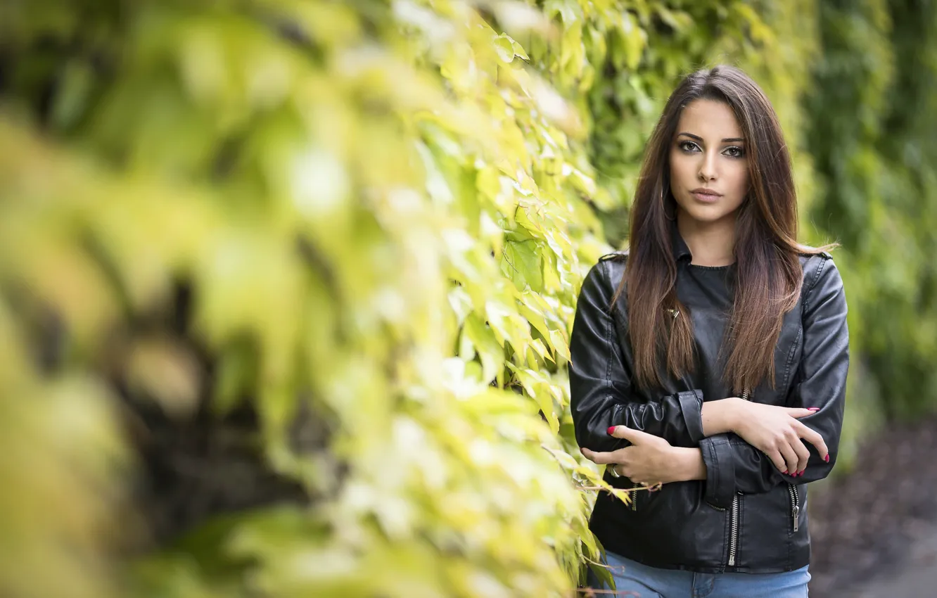 Photo wallpaper look, model, jacket, beauty, Carlotta