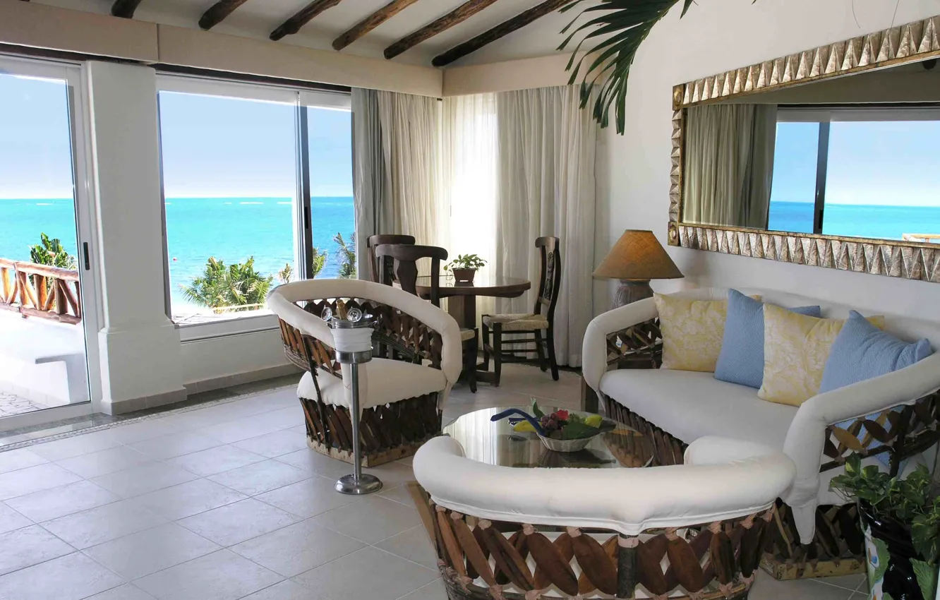 Photo wallpaper design, style, Villa, home, interior, cottage, living room