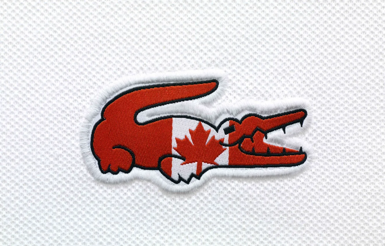 Photo wallpaper crocodile, flag, Canada, Lacoste