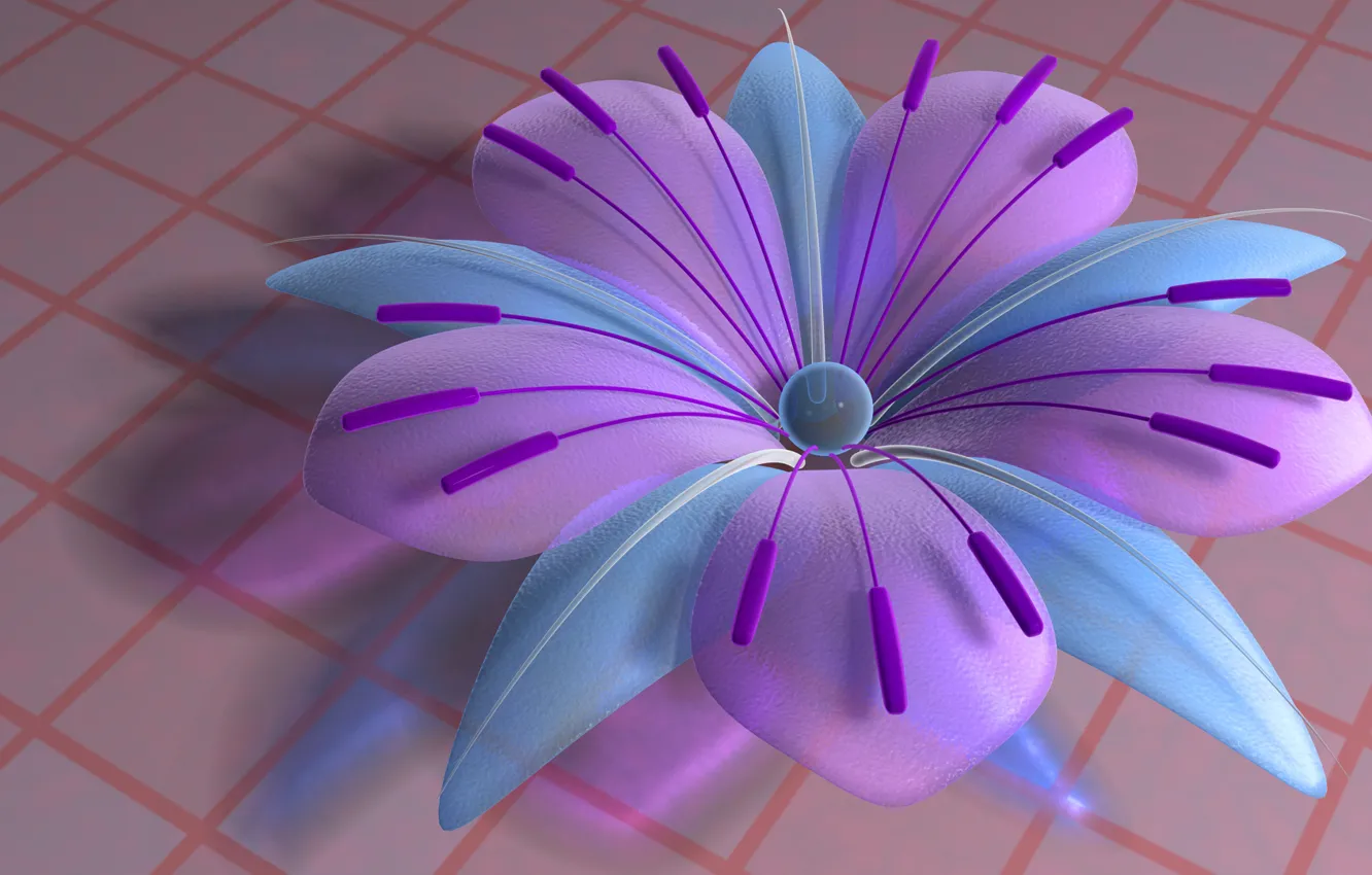 Photo wallpaper glass, flowers, petals, plastic