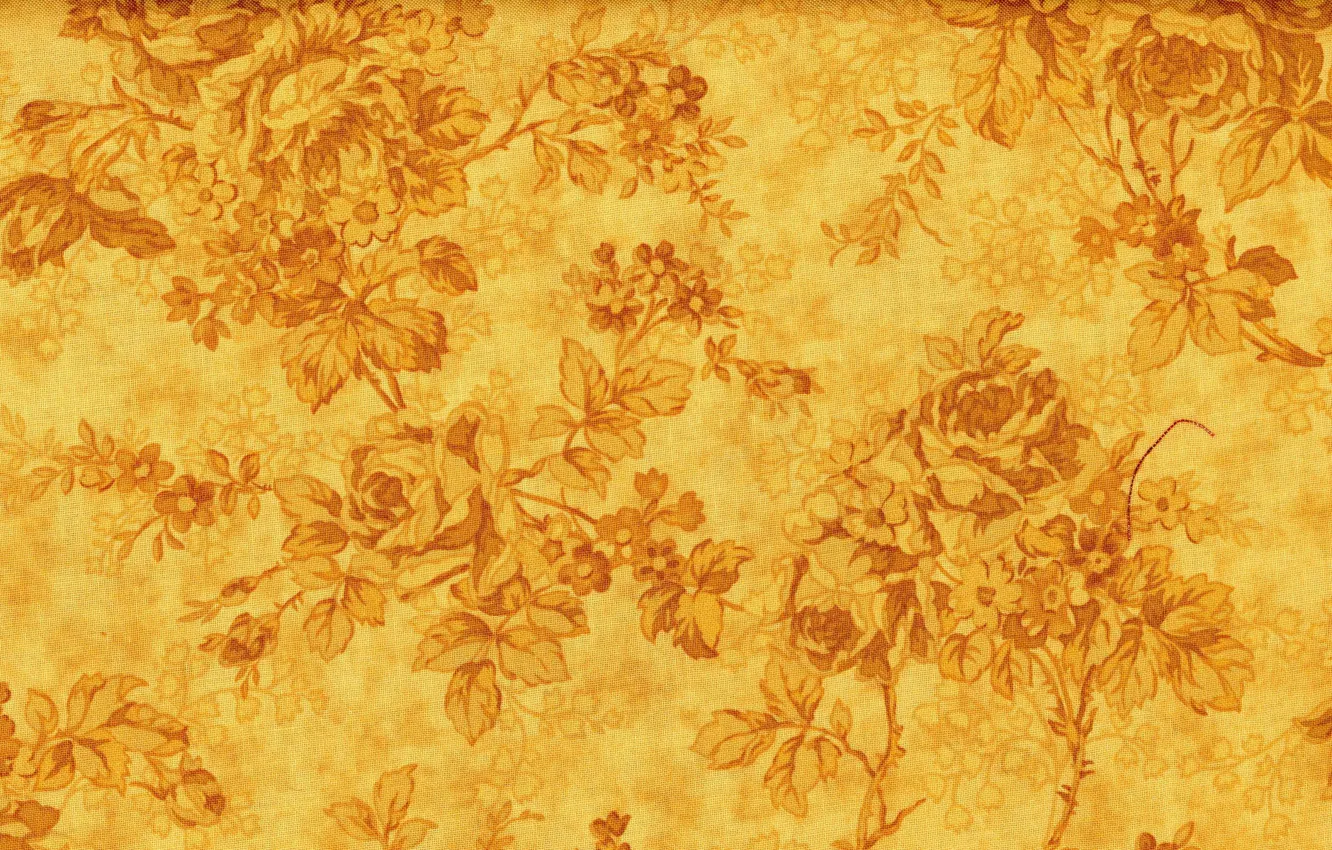 Photo wallpaper flowers, yellow, background, patterns, texture, gold