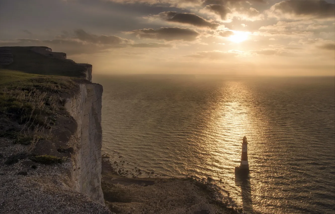 Photo wallpaper lighthouse, Sussex, Beachy Head, Light Up
