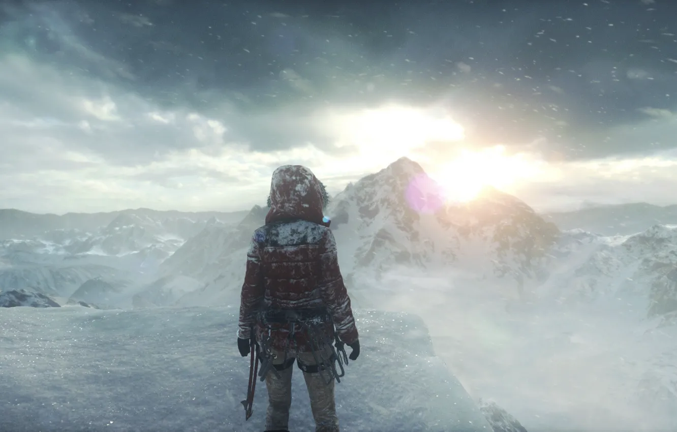 Photo wallpaper Square Enix, Lara Croft, Siberia, Rise of the Tomb Raider, 21:9, UltraWide