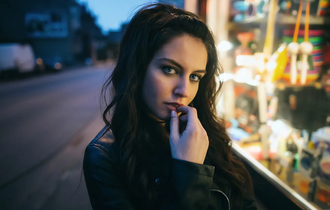 Photo wallpaper look, the city, portrait, jacket, sponge, Between warm and cold