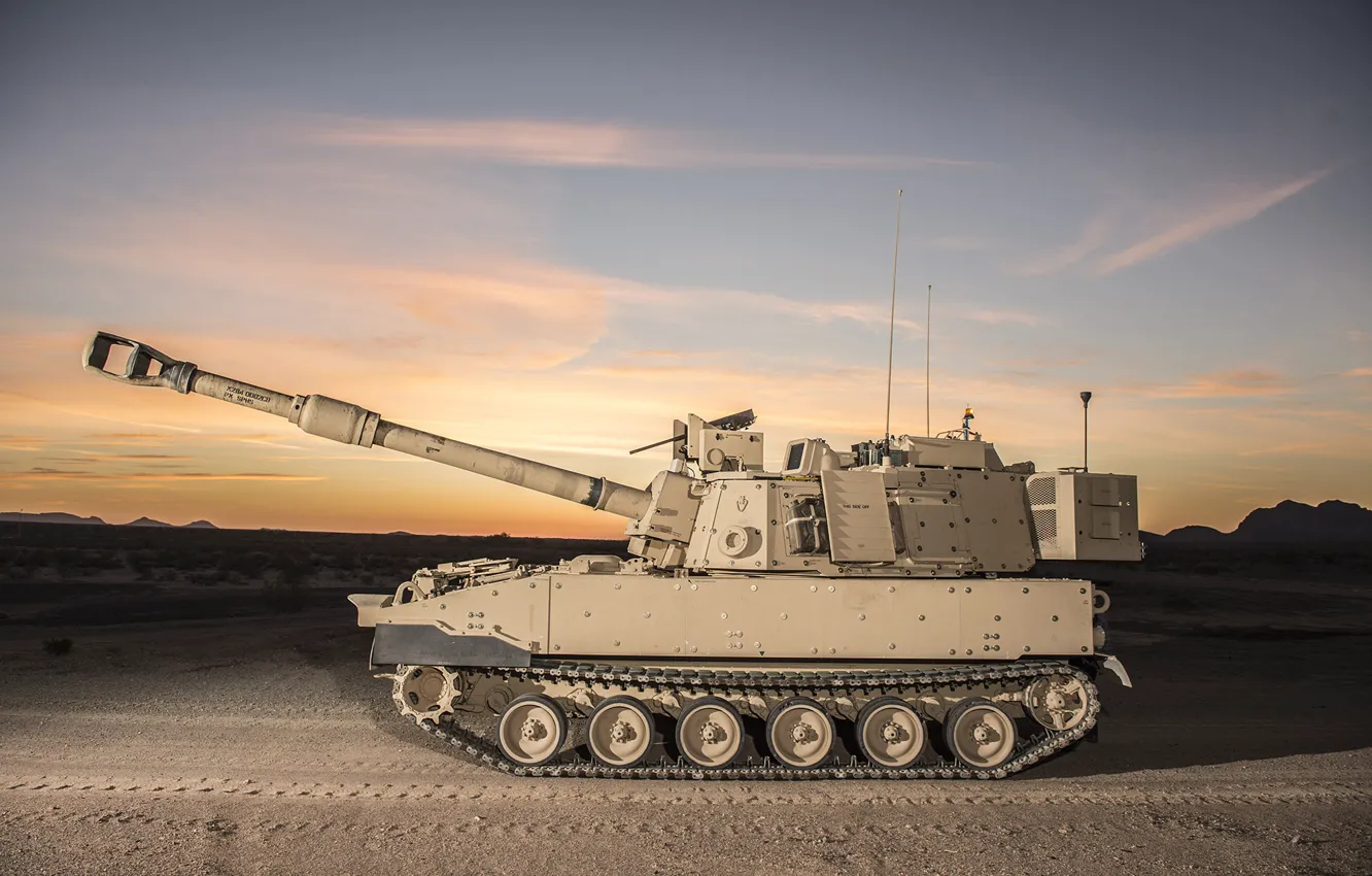 Photo wallpaper sand, paladin, SAU, U.S. Army, M109A7