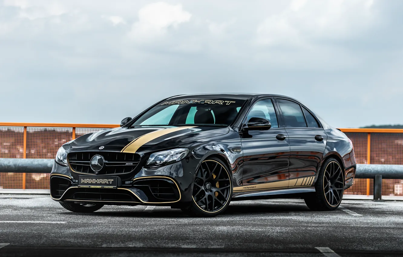 Photo wallpaper Mercedes-Benz, Mercedes, drives, front view, Front, E Class, Wheels, Manhart