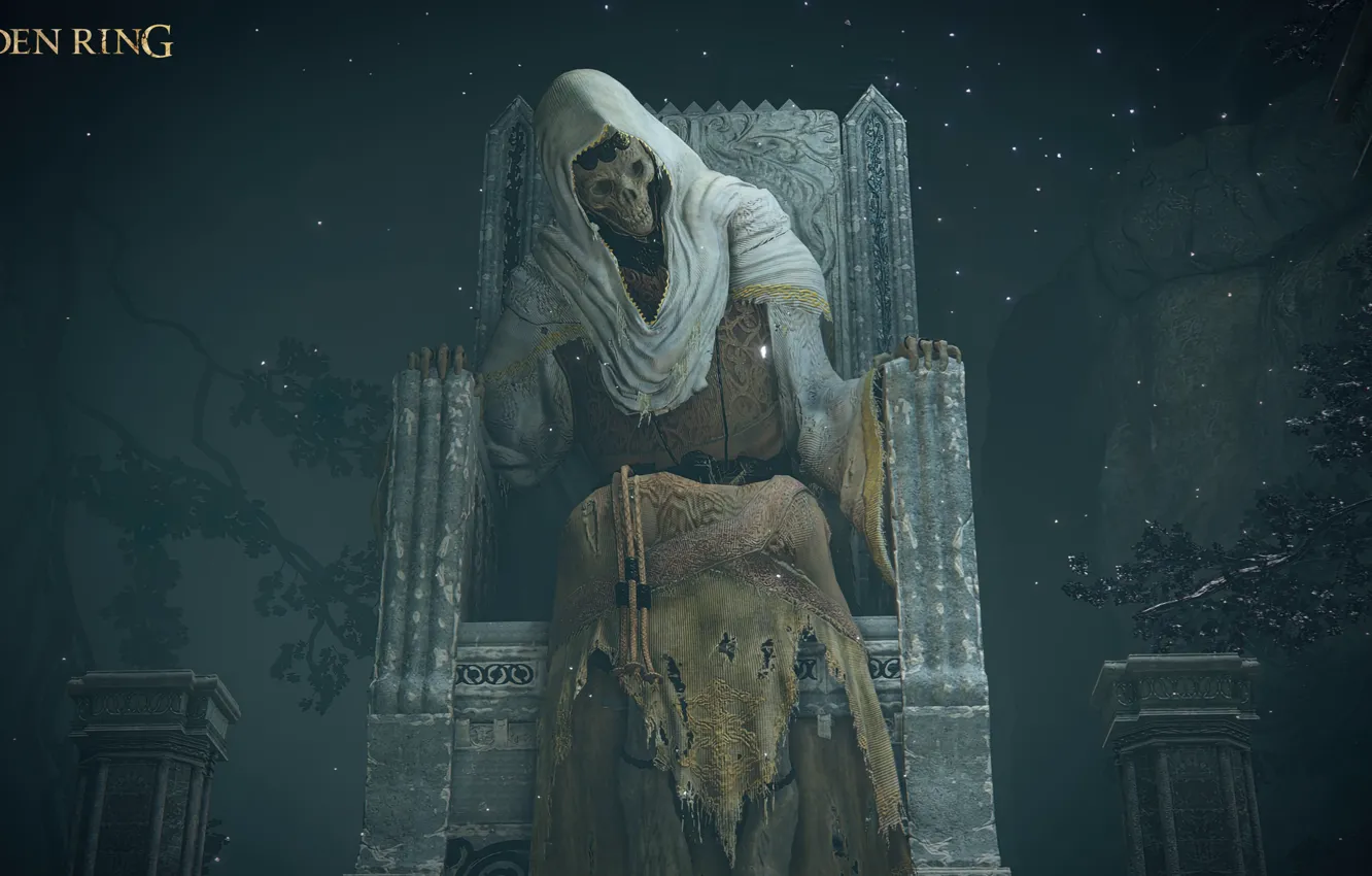 Photo wallpaper death, skull, death, in the dark, rags, Sawan, dark place, Elden Ring