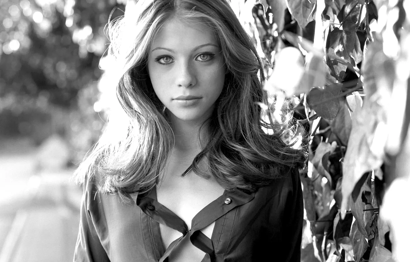 Photo wallpaper actress, black and white, Michelle Trachtenberg, Michelle Trachtenberg