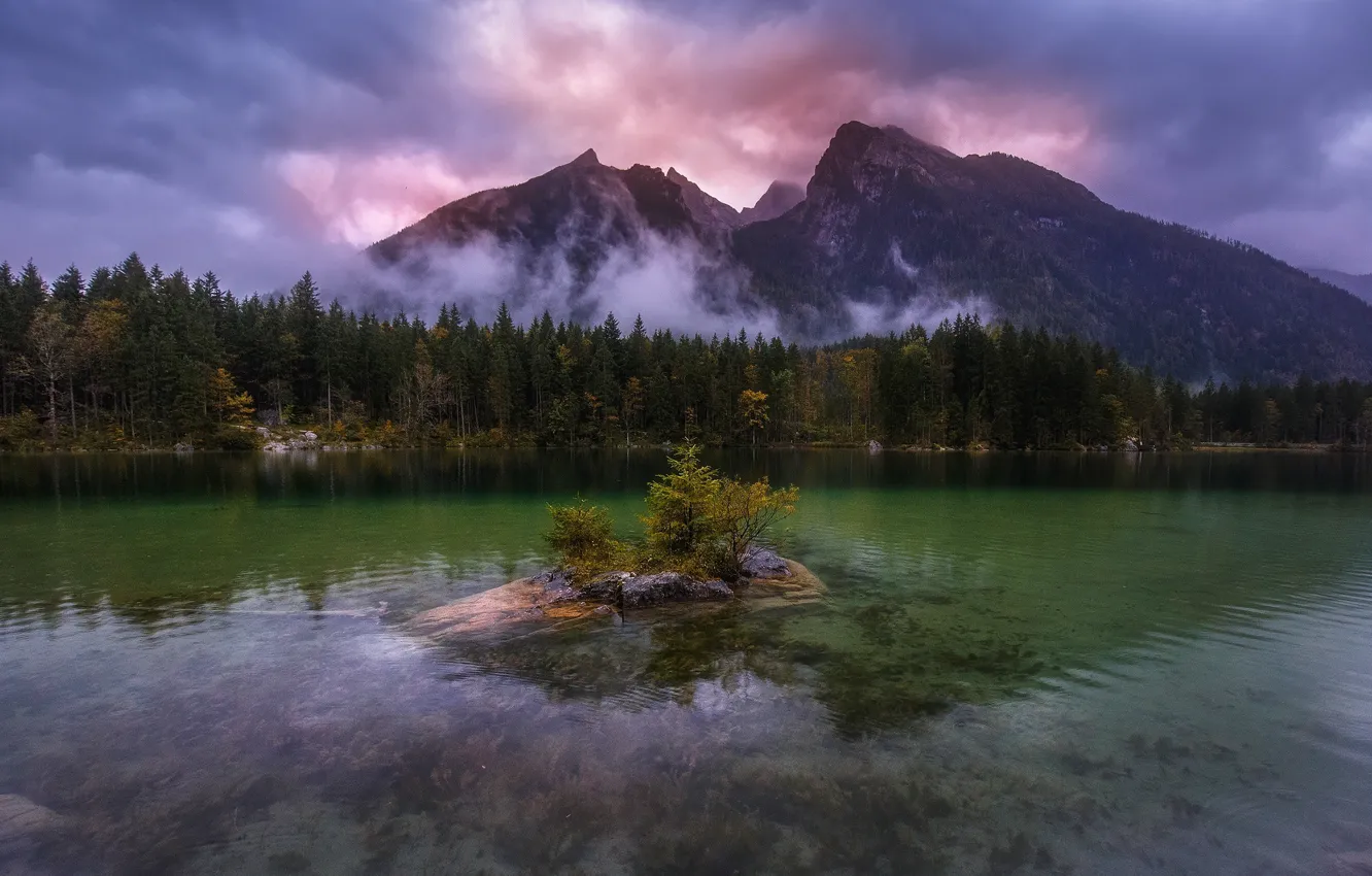 Photo wallpaper autumn, forest, mountains, nature, lake, mountain, Germany