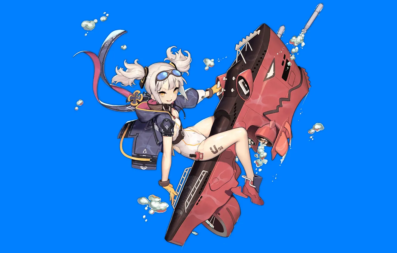 Photo wallpaper girl, sexy, cleavage, boobs, anime, beautiful, short hair, pretty