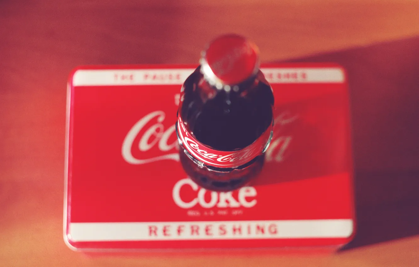 Photo wallpaper bottle, drink, coca-cola