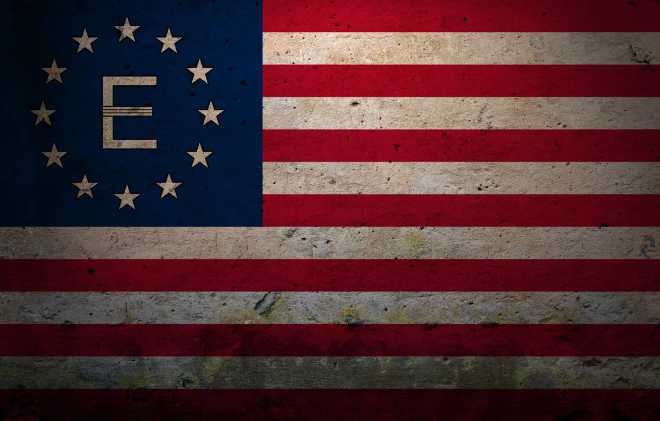Photo wallpaper flag, USA, Fallout, Fallout 3, enclave