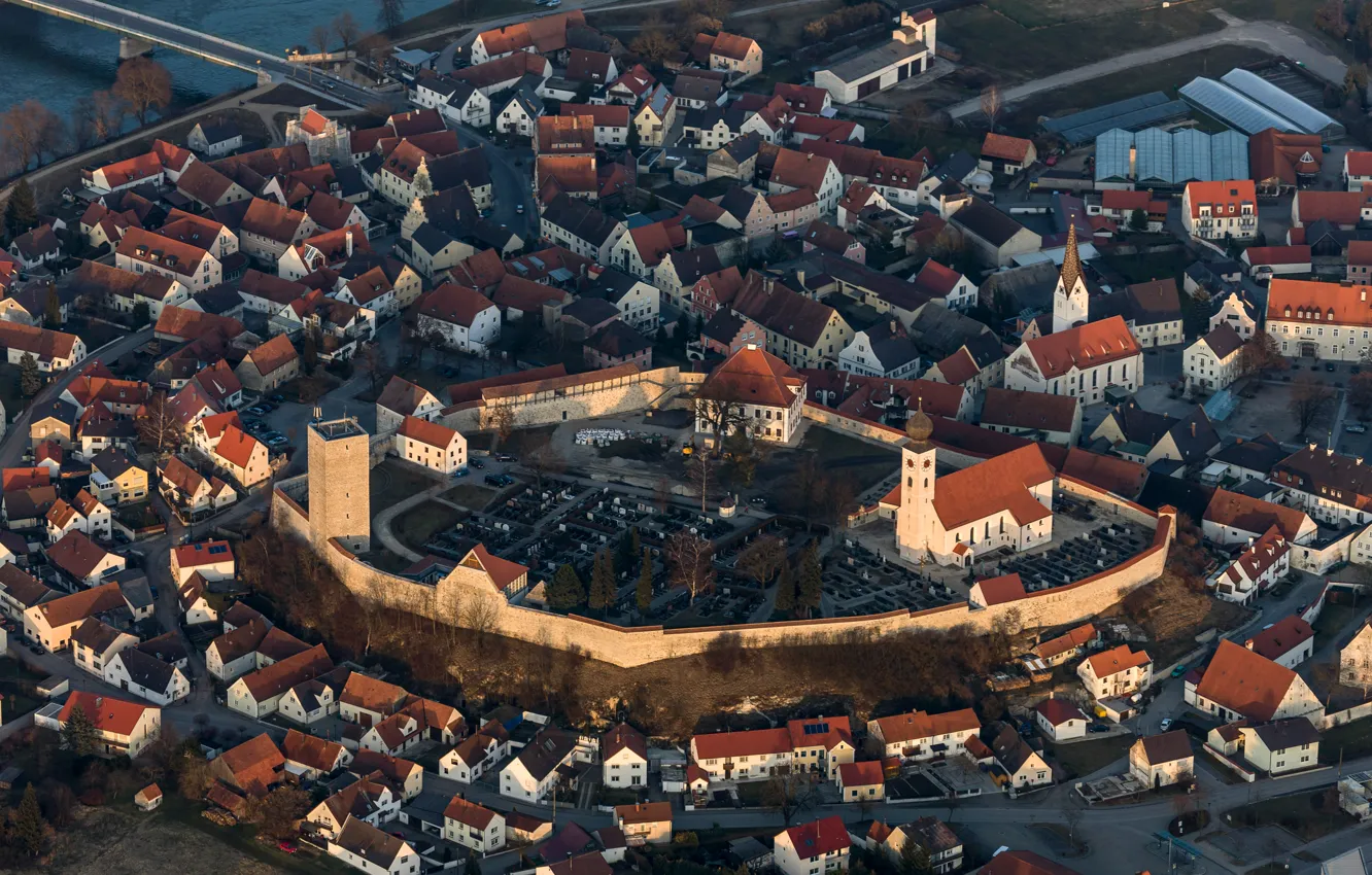 Photo wallpaper tower, home, Germany, Bayern, fortress, Foburg an der Donau
