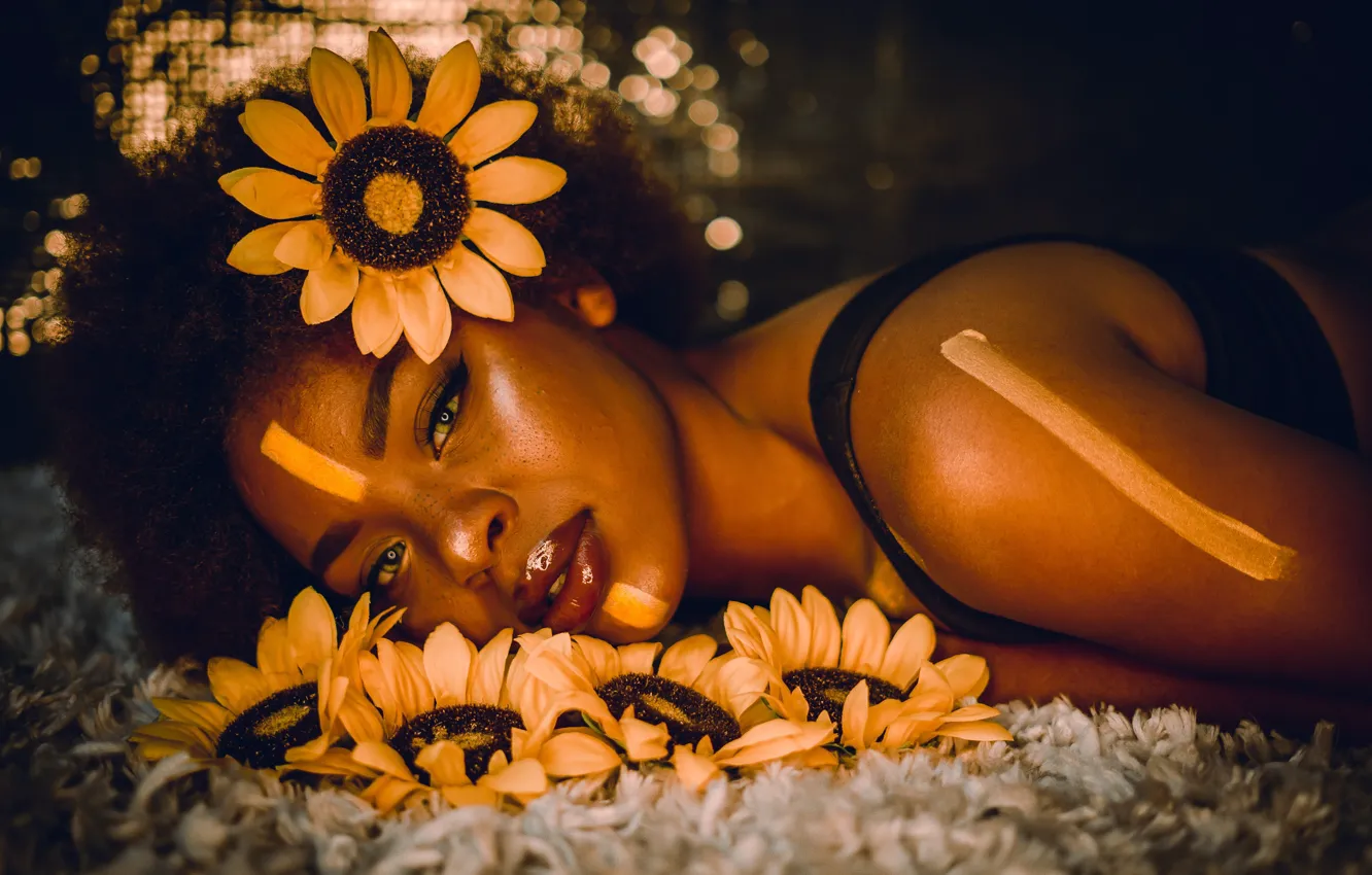 Photo wallpaper girl, photo, flowers, Butiful