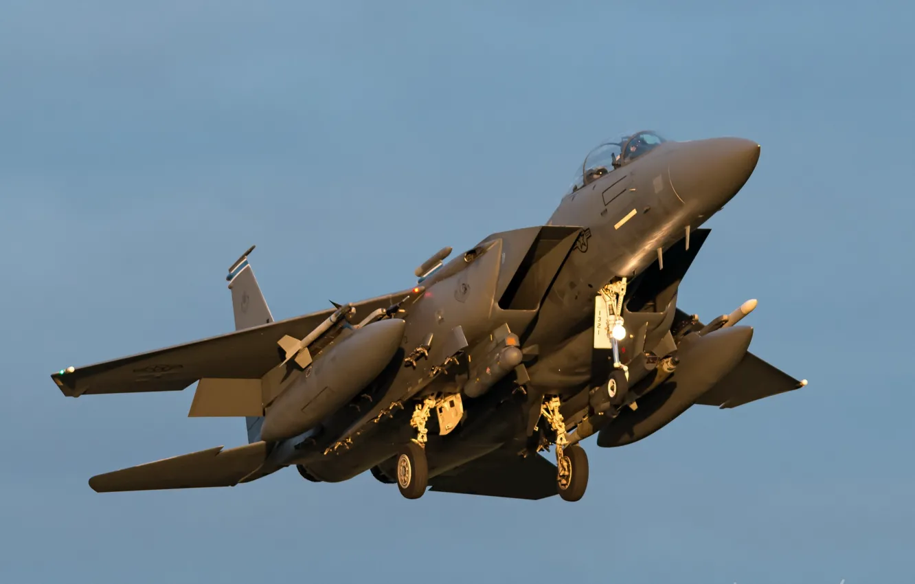 Photo wallpaper aviation, weapons, the plane, F15E