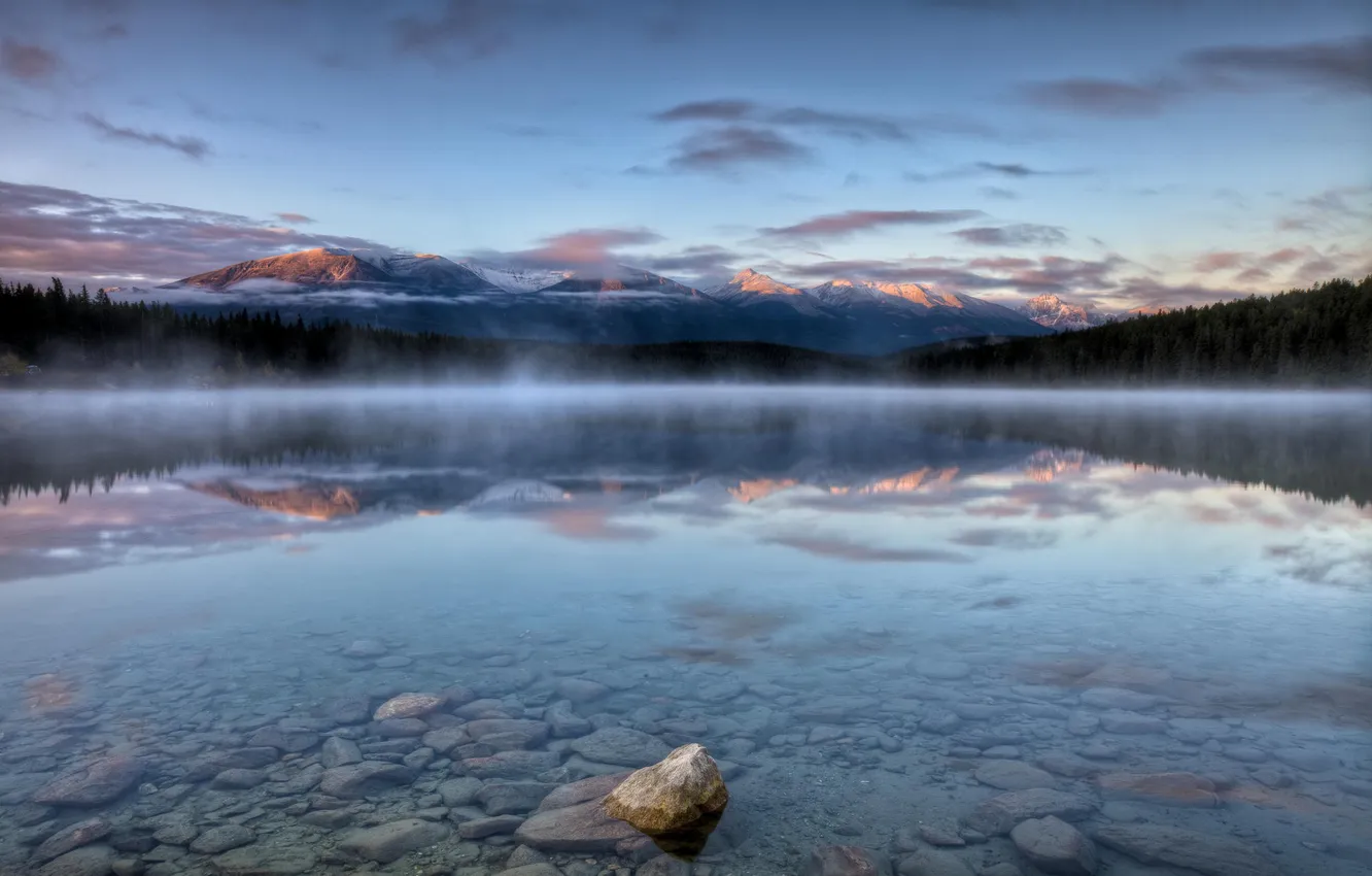 Photo wallpaper forest, mountains, nature, lake, reflection