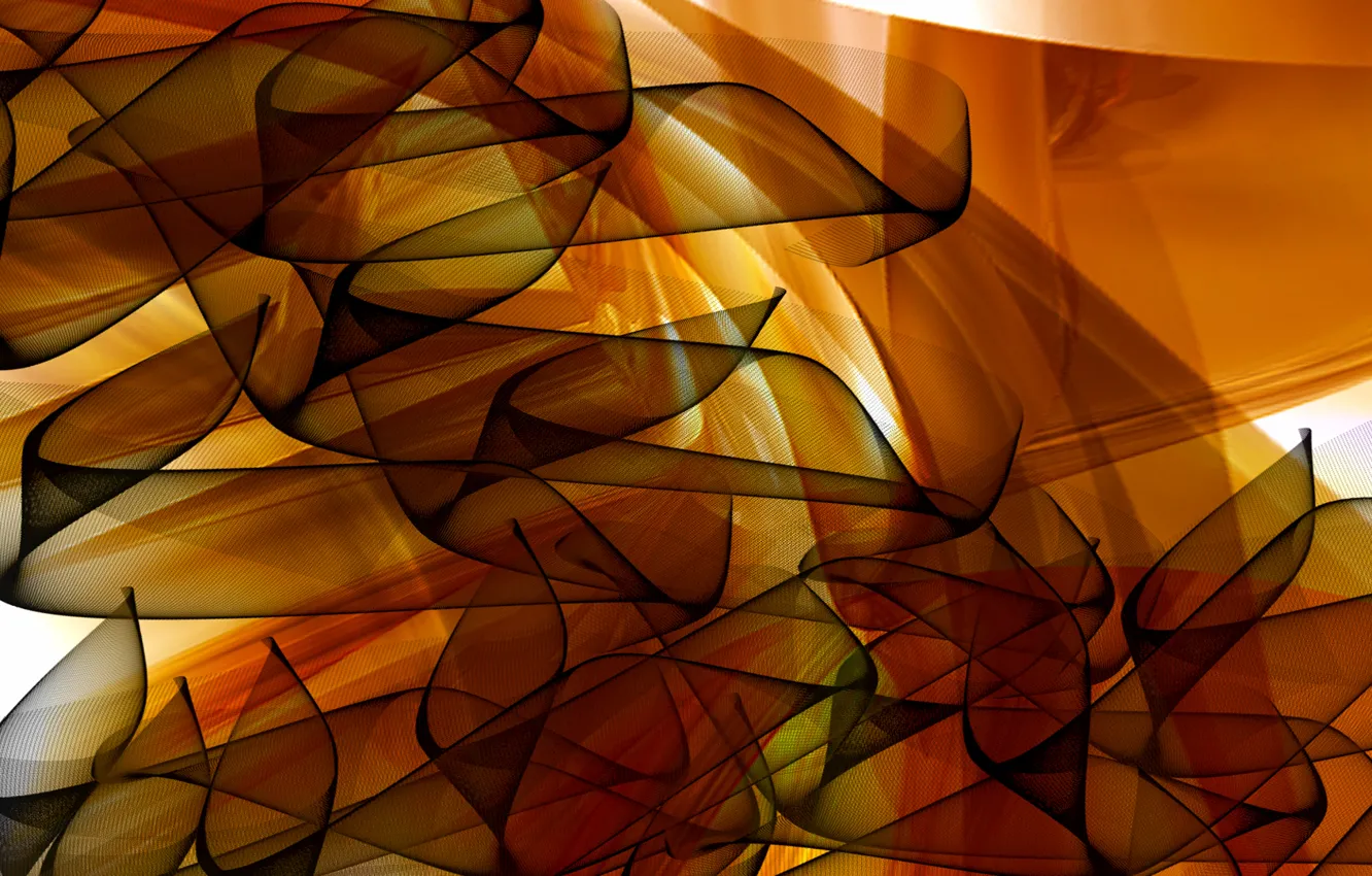 Photo wallpaper wave, line, curves, caramel dreams