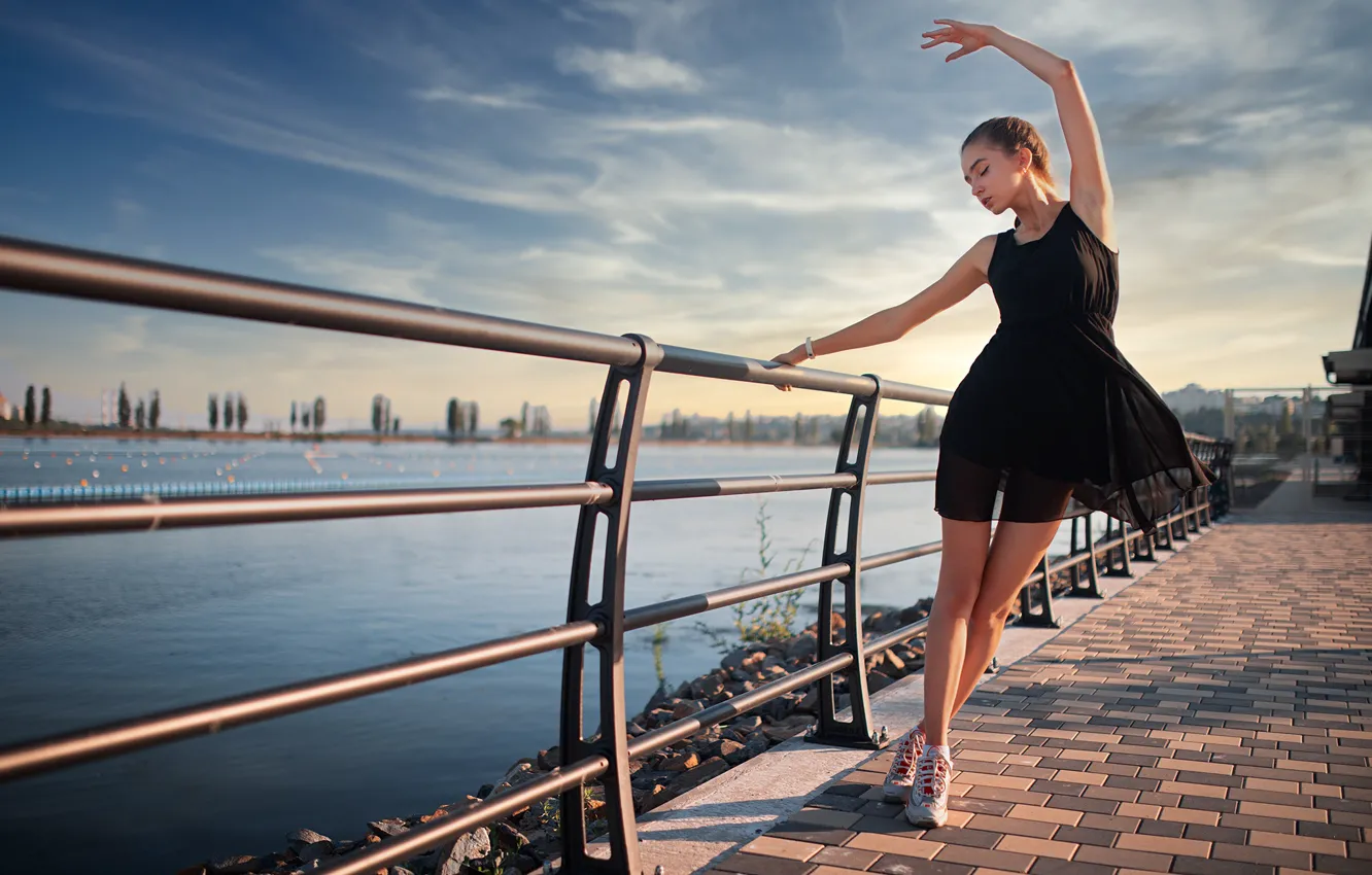 Photo wallpaper girl, pose, dress, ballerina, promenade, Dmitry Shulgin
