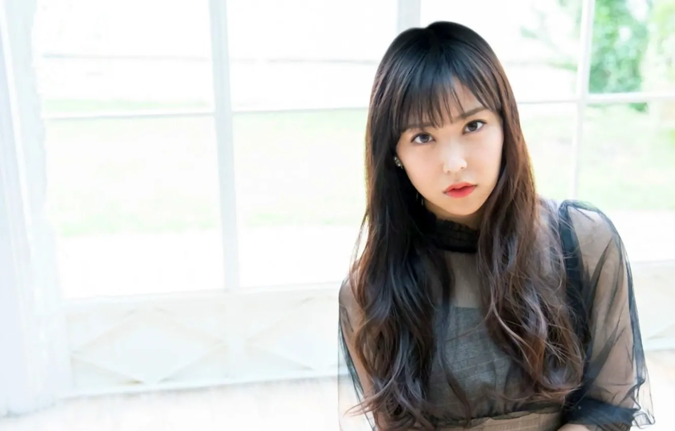 Photo wallpaper girl, long hair, beautiful, pretty, lips, face, asian, attractive