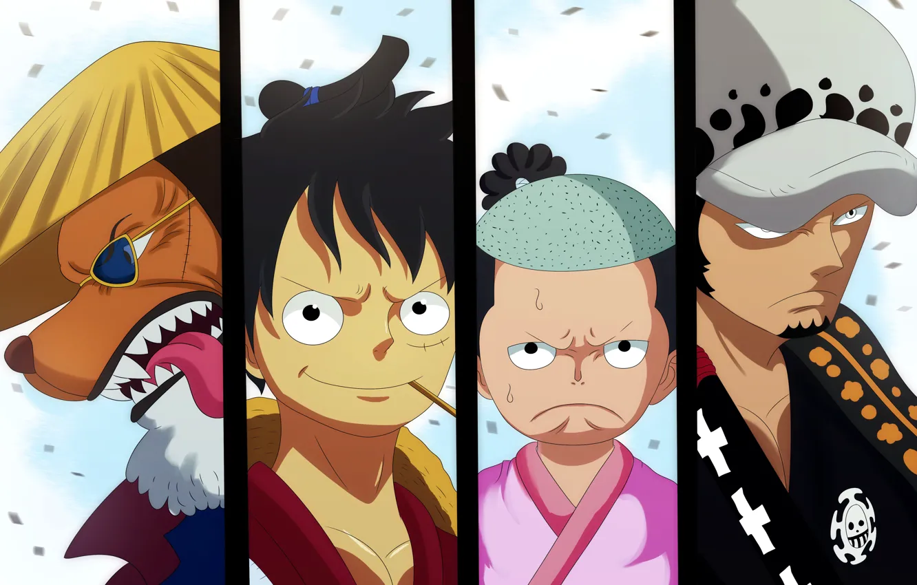 Photo wallpaper One Piece, pirate, war, anime, samurai, hero, asian, manga