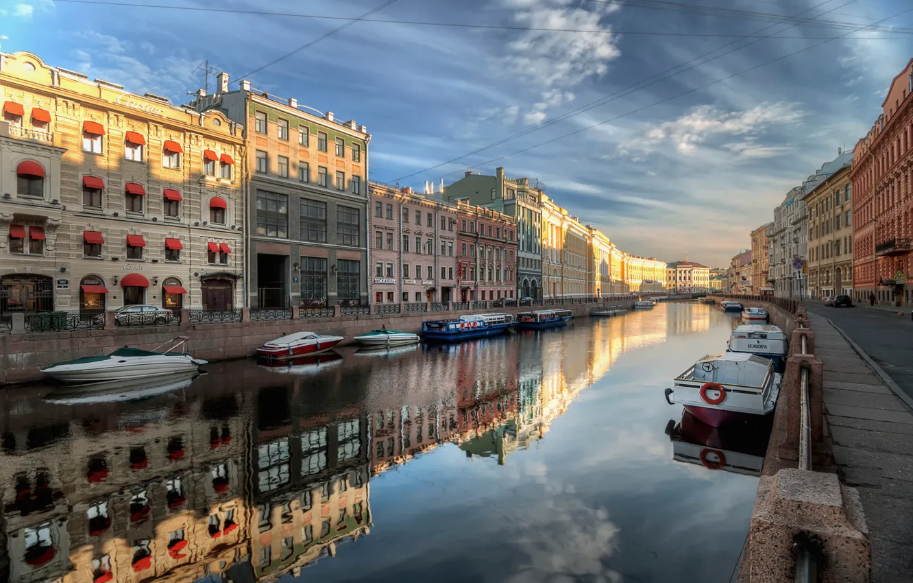 Photo wallpaper summer, river, Sink, Saint Petersburg