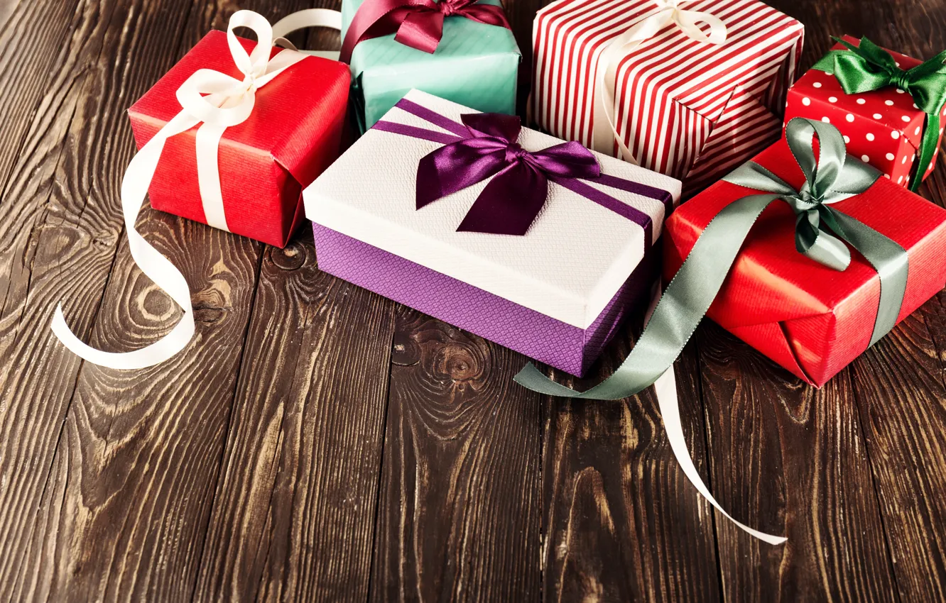 Photo wallpaper decoration, gift, new year, Christmas, Christmas, wood, New Year, decoration