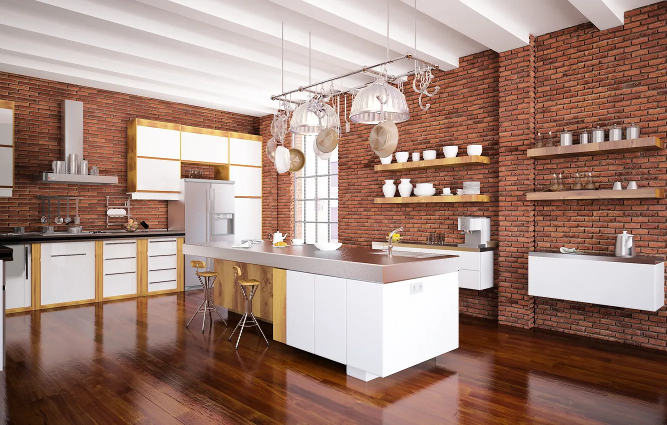 Photo wallpaper design, kitchen, modern