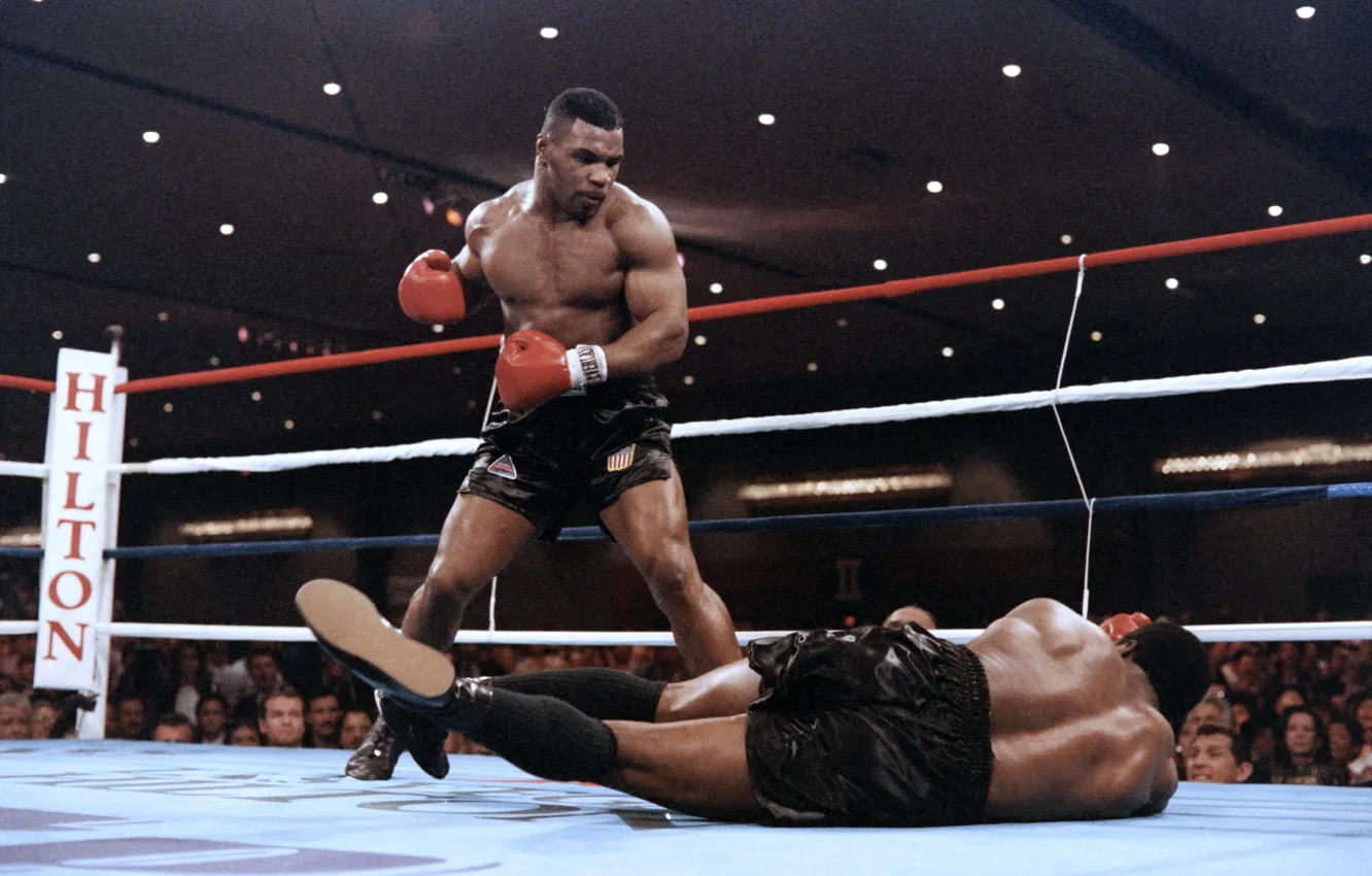 Photo wallpaper Boxing, knockout, the ring, Mike Tyson, Mike Tyson