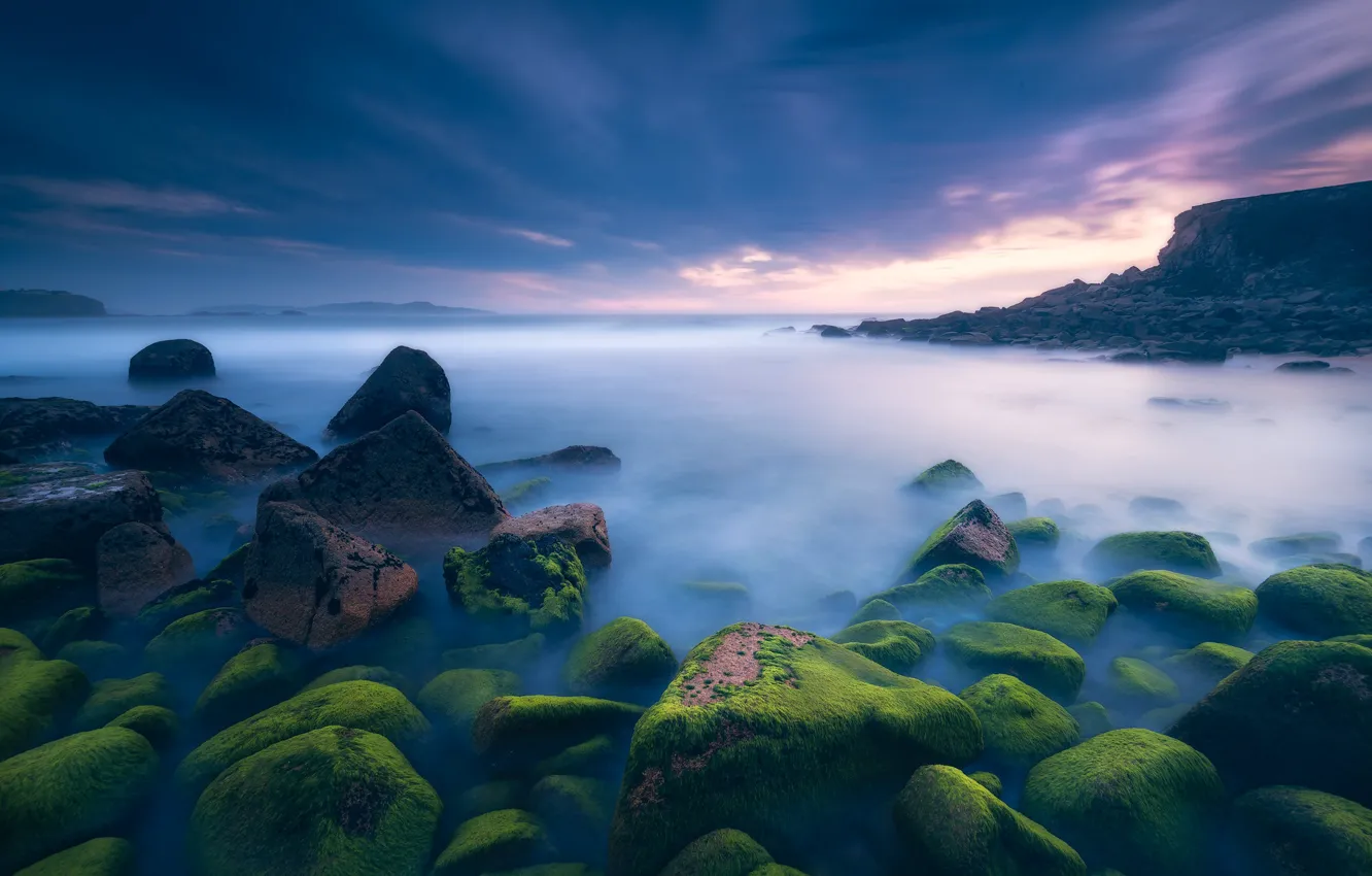 Photo wallpaper sea, stones, shore