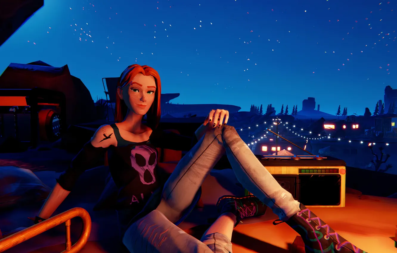 Photo wallpaper night, the game, game, characters, Road 96