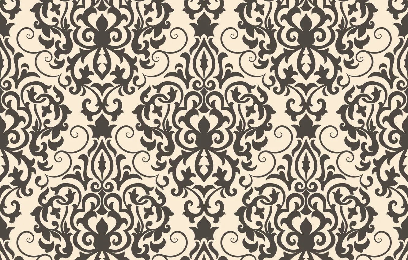Photo wallpaper black, ornament, style, vintage, ornament, seamless, victorian