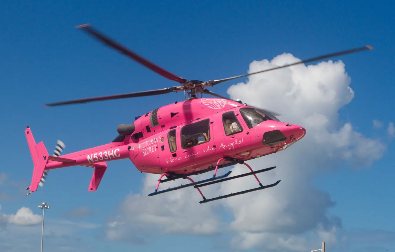 Photo wallpaper aviation, helicopter, pink, pink, helicopter, VICTORIA SECRET