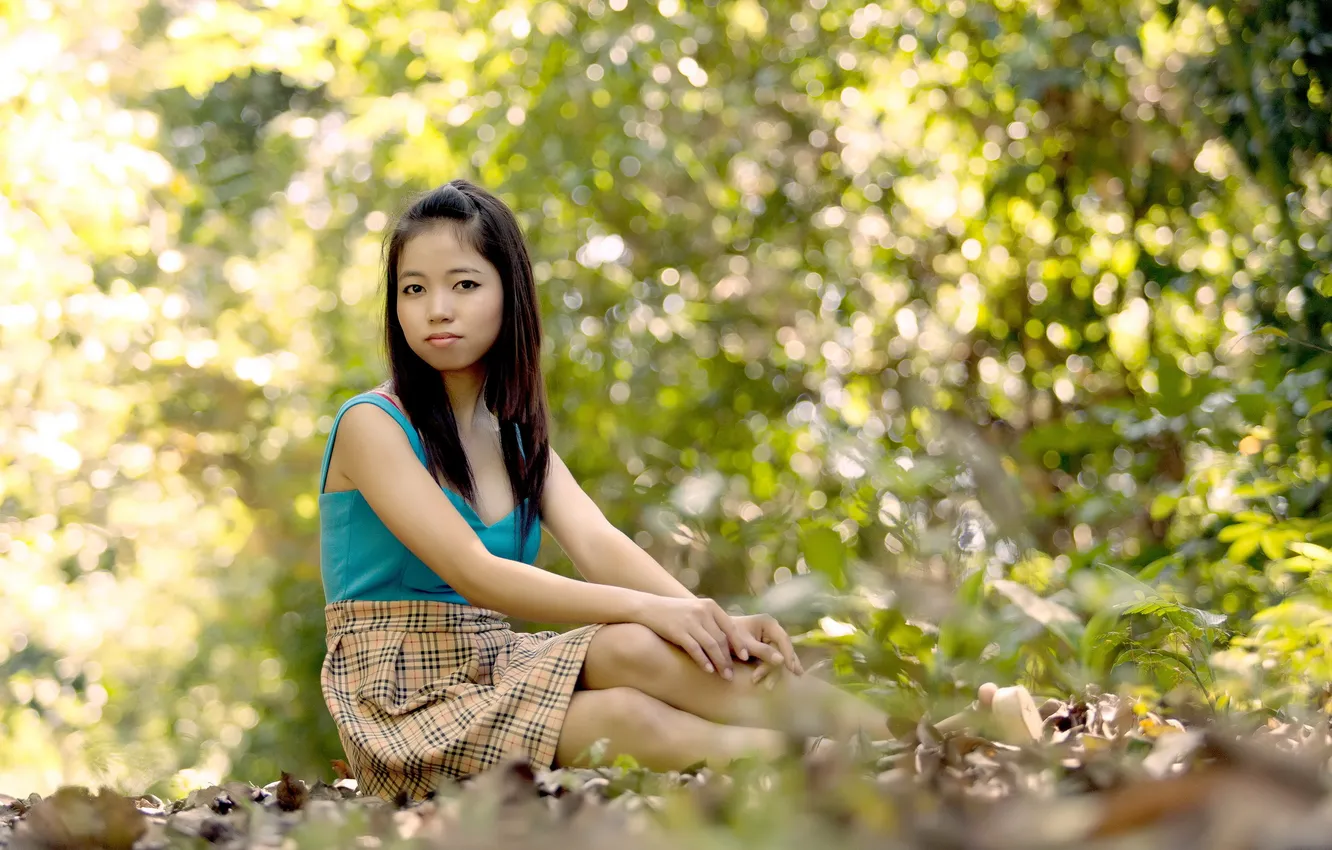 Photo wallpaper look, girl, Asian