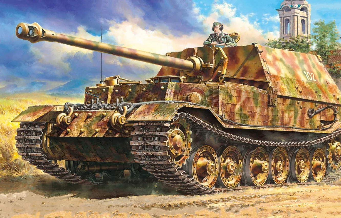 Photo wallpaper tank fighter, Germany, the Wehrmacht, Sd.Car.184 Ferdinand, Masami Onishi, German Heavy Tank Destroyer Elefant, German …