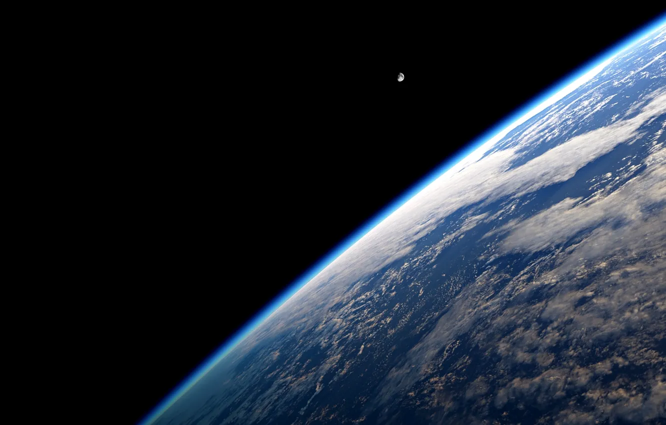 Photo wallpaper space, The moon, Earth