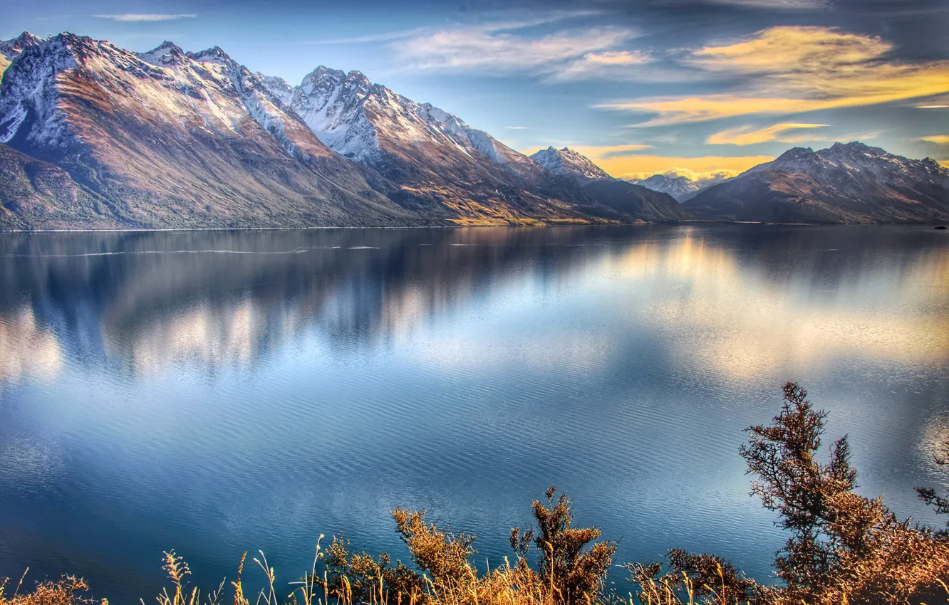 Photo wallpaper mountains, lake, New Zealand, New Zealand, water surface, Queenstown, Queenstown, Moke Lake