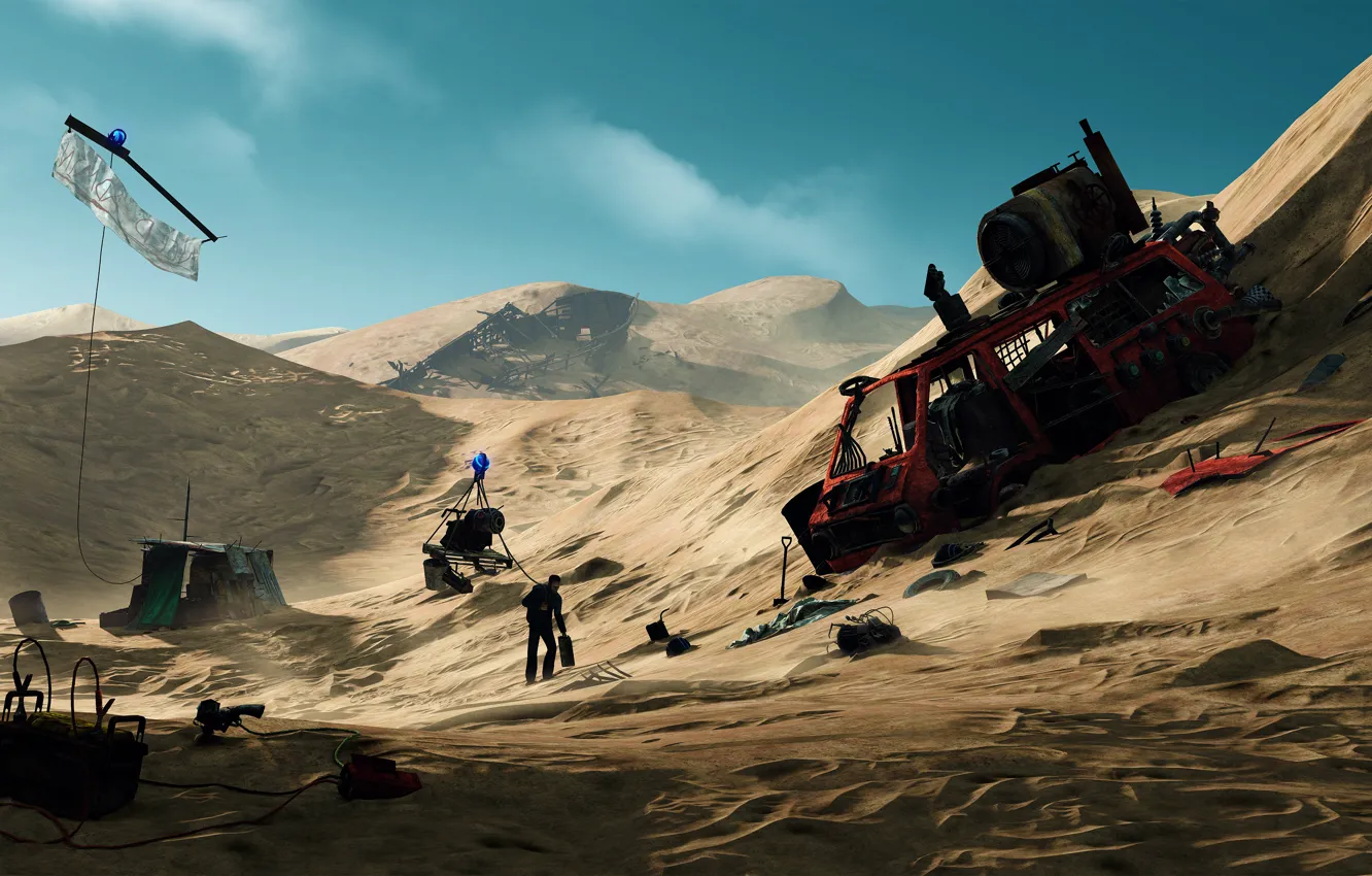 Photo wallpaper the dunes, desert, destruction, desolation, Out of Map Bounds