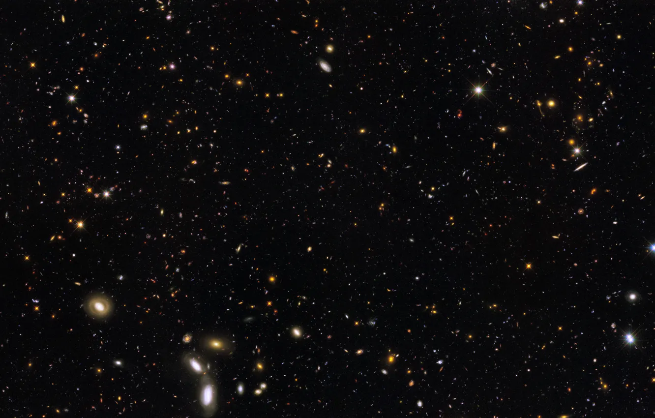 Photo wallpaper Hubble, The universe, Galaxy, NASA, Galaxies Hubble Ultra Deep Field Partial, 12 billion light years