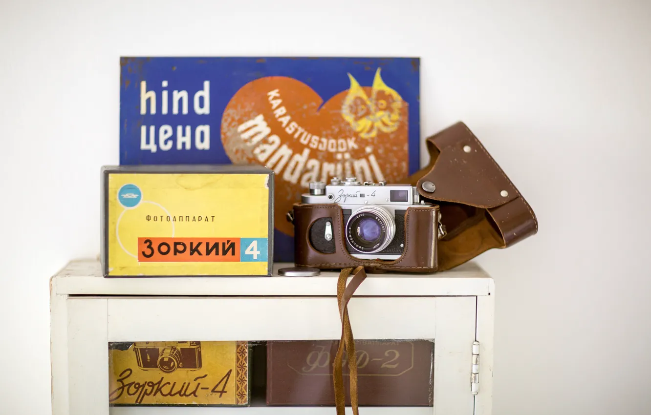 Photo wallpaper box, camera, the camera, ZORKI-4