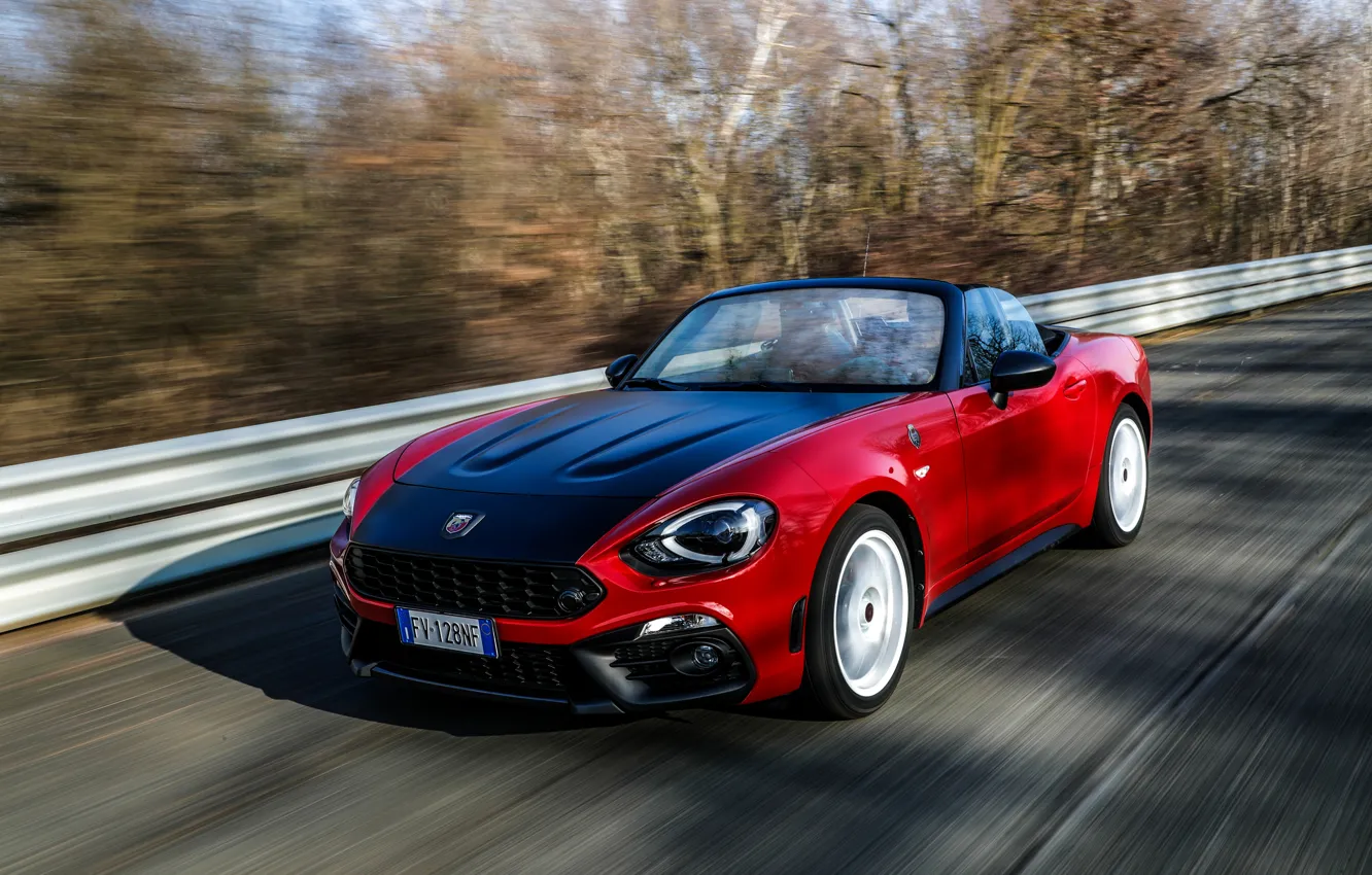 Photo wallpaper speed, Roadster, spider, Abarth, black and red, 124 Spider, 2019, Rally Tribute