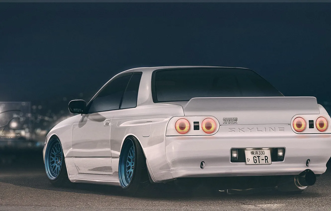 Photo wallpaper rendering, machine, auto, R32 Skyline White Edition | Clean, Nissan Skyline R32, R32 Skyline, white, …