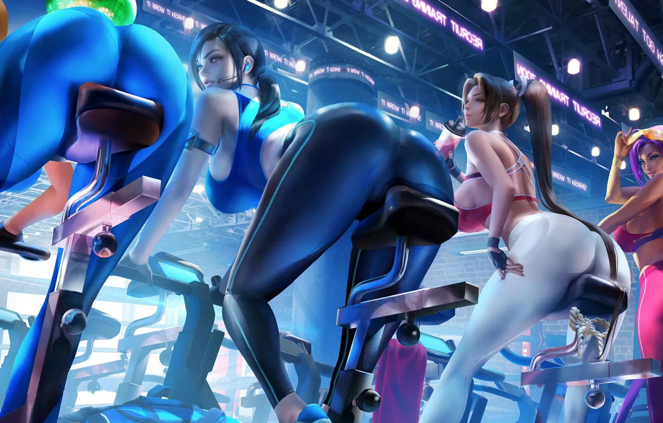 Photo wallpaper girl, draws, trainer