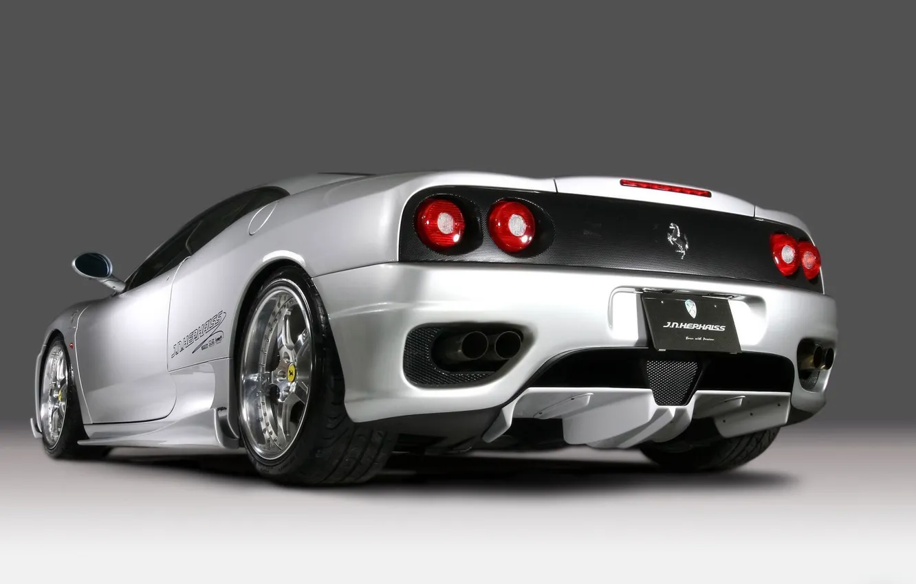 Photo wallpaper Ferrari, Lights, Silver