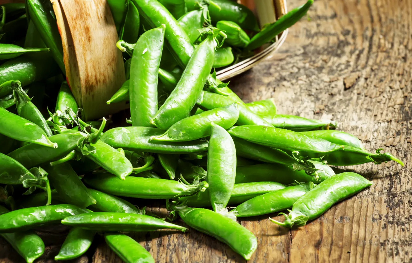 Photo wallpaper close-up, peas, peas, pods